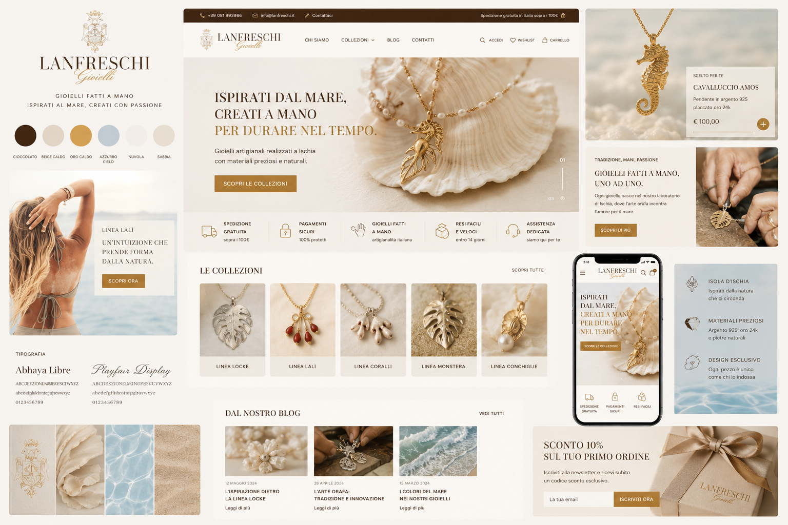 Moodboard del progetto Vinoteca 1924: palette, tipografia, homepage e materiali di brand